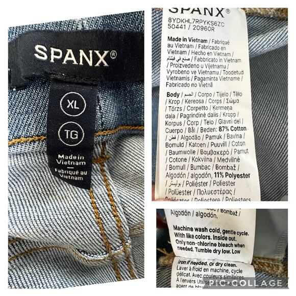 Spanx SpanxShape EveryWear Flare Jeans Size XL Pull On Shaping Indigo Blue - Picture 12 of 12